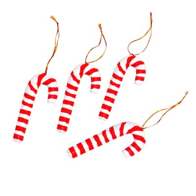 Novica Handmade Santa Cane Wood Ornaments (Set Of 4)