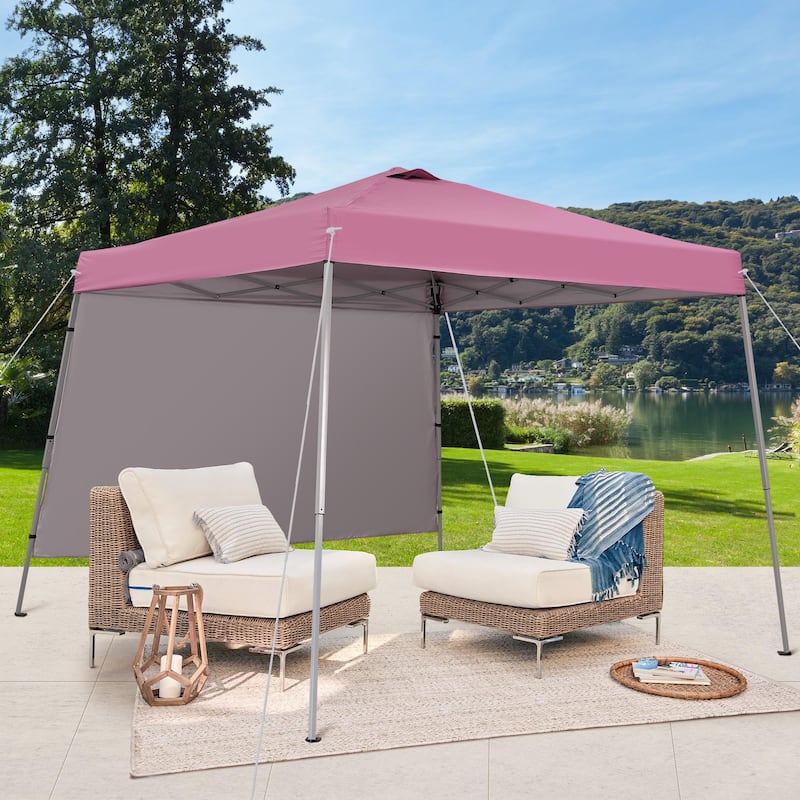 Ainfox 8 x 8 ft Pop-up Canopy Tent, Outdoor Gazebo for Beach, Sun Shade - Pink