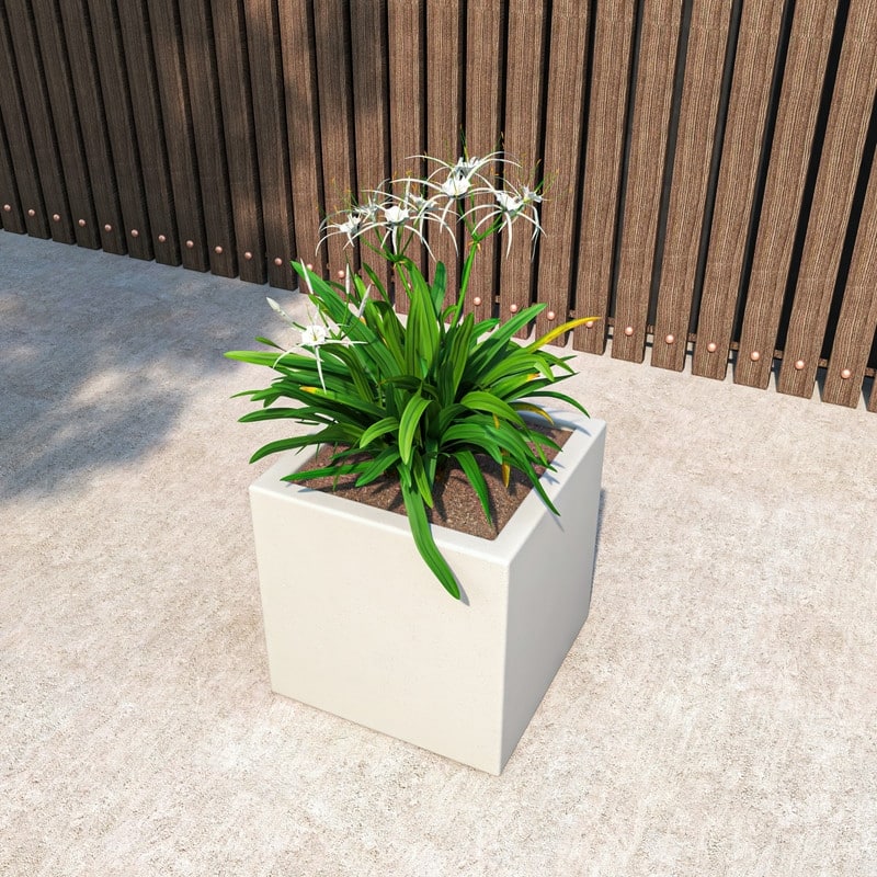 Fern Modern Square Fiberstone and MGO Clay Planter with Drainage Protective Cover for Indoor & Outdoor Home Office Patio Decor