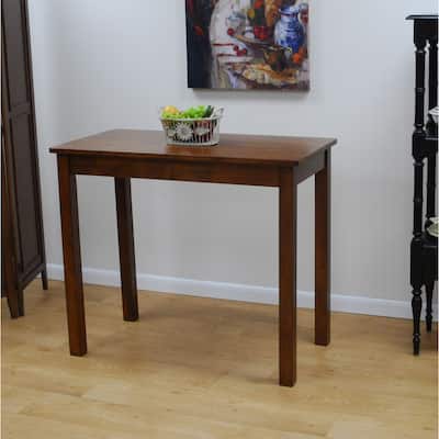 Rectangular Rubberwood Pub Bar Table - 42" - Walnut Brown