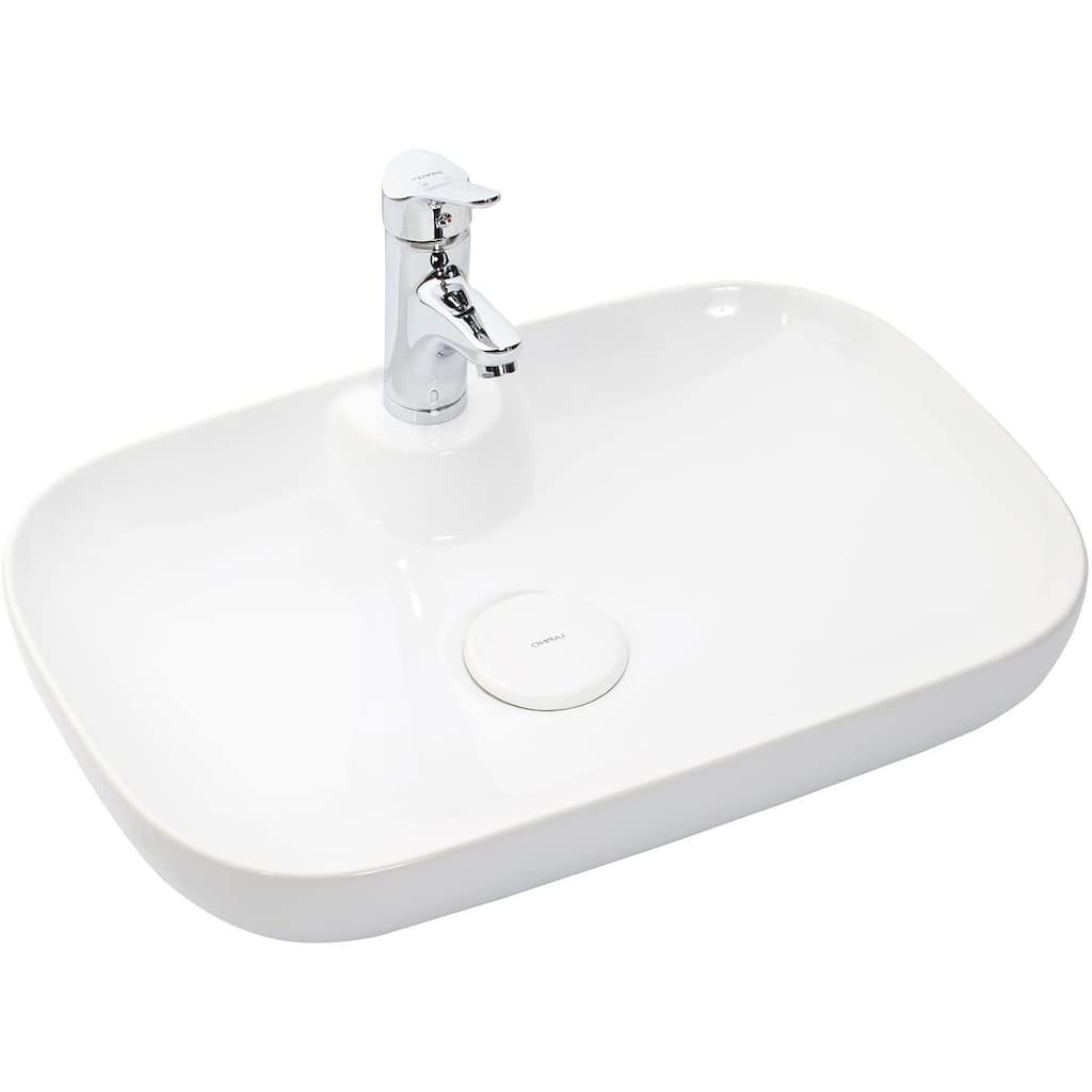 WS Bath Collections Vision 23-3/5" Ceramic Single Hole Vessel Bathroom