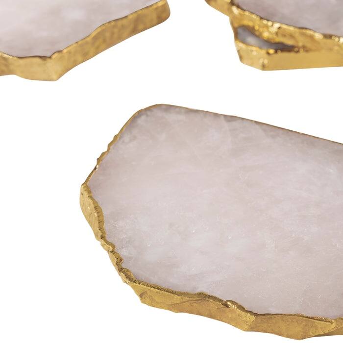 Dazzle Rose Quartz Coasters, Set of 4 - Pink