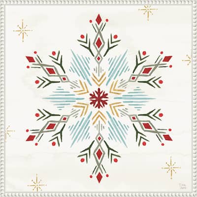 Winter Moment XII by Dina June (22 x 22 in.), Framed Canvas Wall Art Print - Sylvie Beaded White