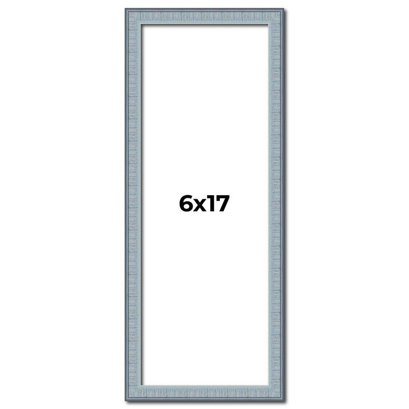 6x17 Frame Rustic Sky Blue Solid Wood Picture Frame | 0.75 Inch