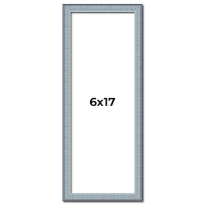 6x17 Frame Rustic Sky Blue Solid Wood Picture Frame | 0.75 Inch