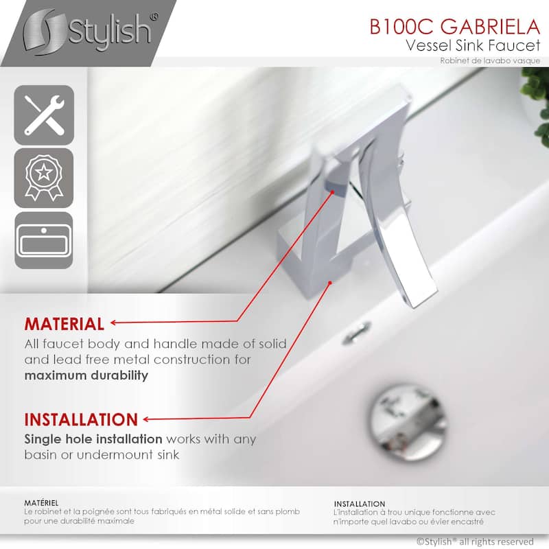 Single Handle Bathroom Faucet in Polished Chrome - Faucet Height: 14" | Spout Height: 4 3/4"