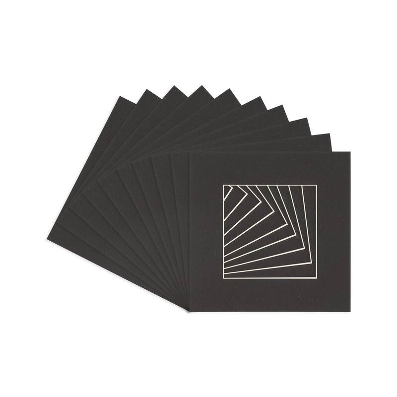 8x8 Mat for 12x12 Frame Precut Mat Board AcidFree Black 8x8 Photo