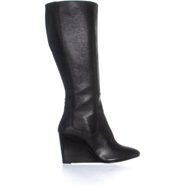black wedge boots wide calf