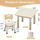 preview thumbnail 4 of 6, Kids Table and 4 Chairs Set with Graffiti Desktop, Height Adjustable Toddler Table and Chairs Set