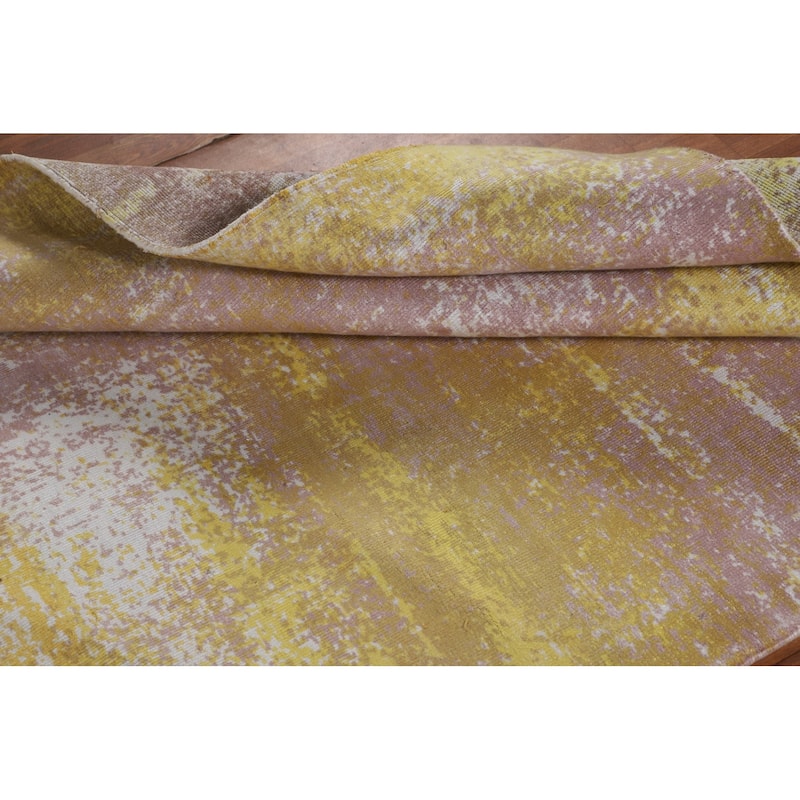 All-Over Abstract Modern Area Rug Hand-Knotted Wool Carpet - 4'10"x 7'9"