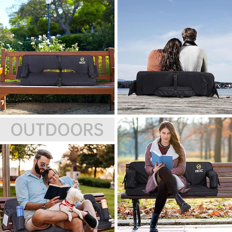 Stadium Seat with Back Support, Oversized Bleacher Seats, Stadium Chairs with Back and Cushion