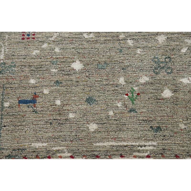 Tribal Gabbeh Indian Area Rug Handmade Wool Carpet - 5'6" x 7'7"