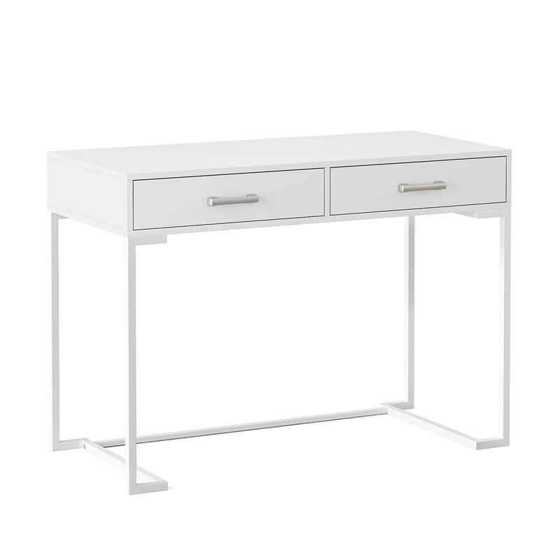 Modern Simple Computer Desk Writing Table with 2 Drawers for Home Office