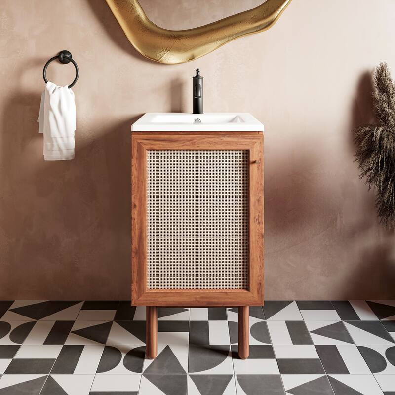 Classe Bathroom Vanity in Oak - 18" - Oak