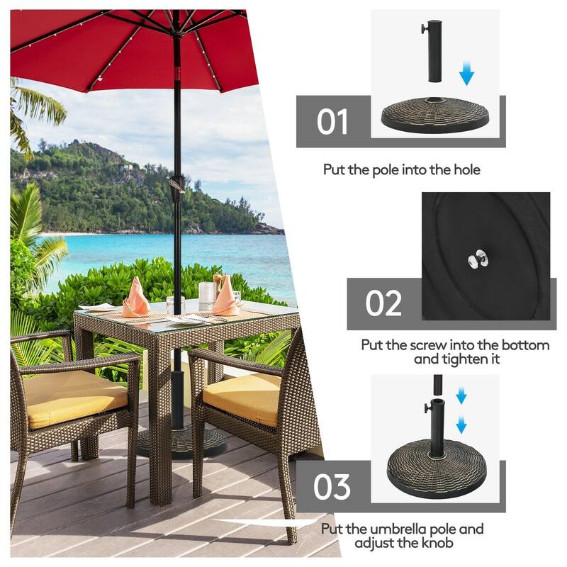 26.5lbs Patio Market Umbrella Base Stand - Bronze - 18" x 13" (D x H)