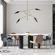 preview thumbnail 39 of 45, Modern Multi-Light Large Black Gold Sputnik Chandelier Metal Pendant Lights for Dining Room 4-Light