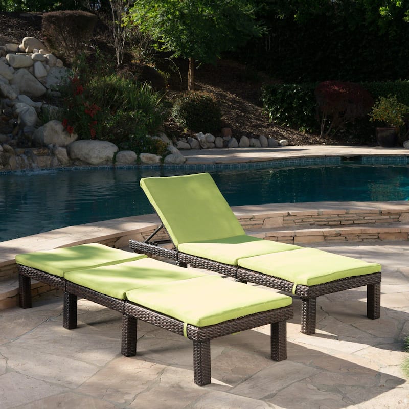 Jamaica Chaise Lounge Cushions ONLY (Set of 2) by Christopher Knight Home - Green