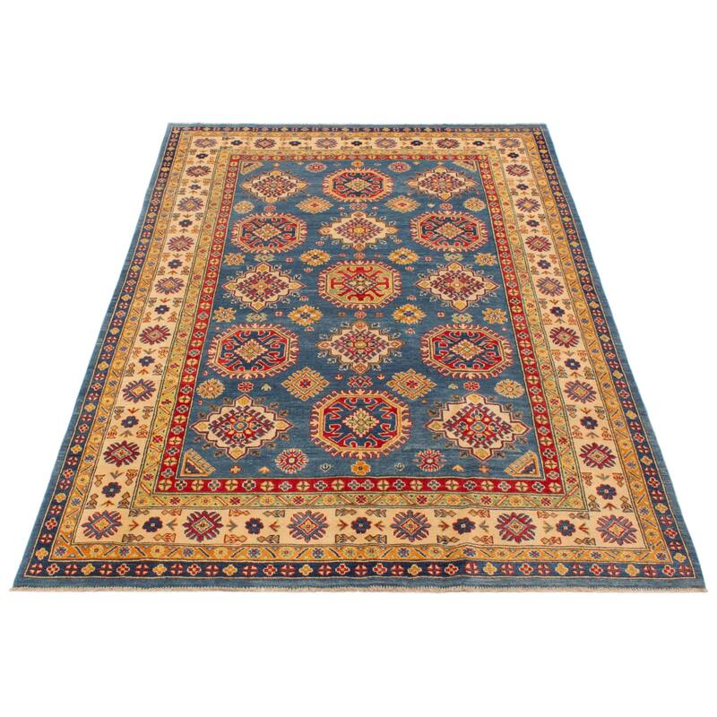 ECARPETGALLERY Hand-knotted Finest Ghazni Blue Wool Rug - 5'11 x 8'8
