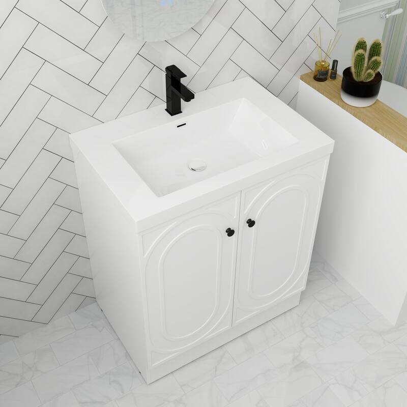 ARTCHIRLY 24/30/36 Inch Bathroom Vanity with Sink, Freestanding Bathroom Vanity with Soft Close Door and Adjustable Shelf