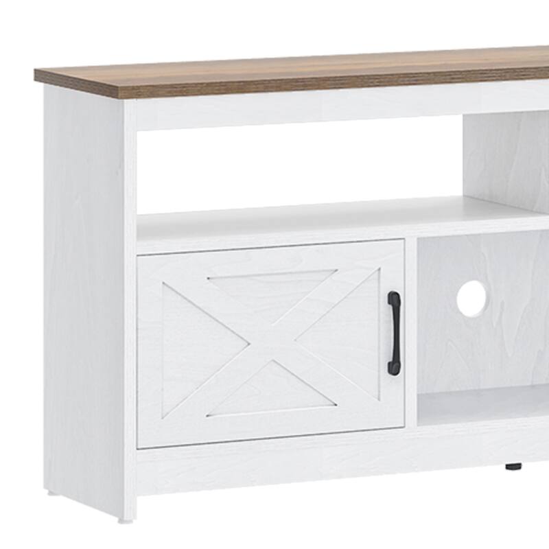 Moasis Farmhouse TV Stand with LED Lights & Power Hub