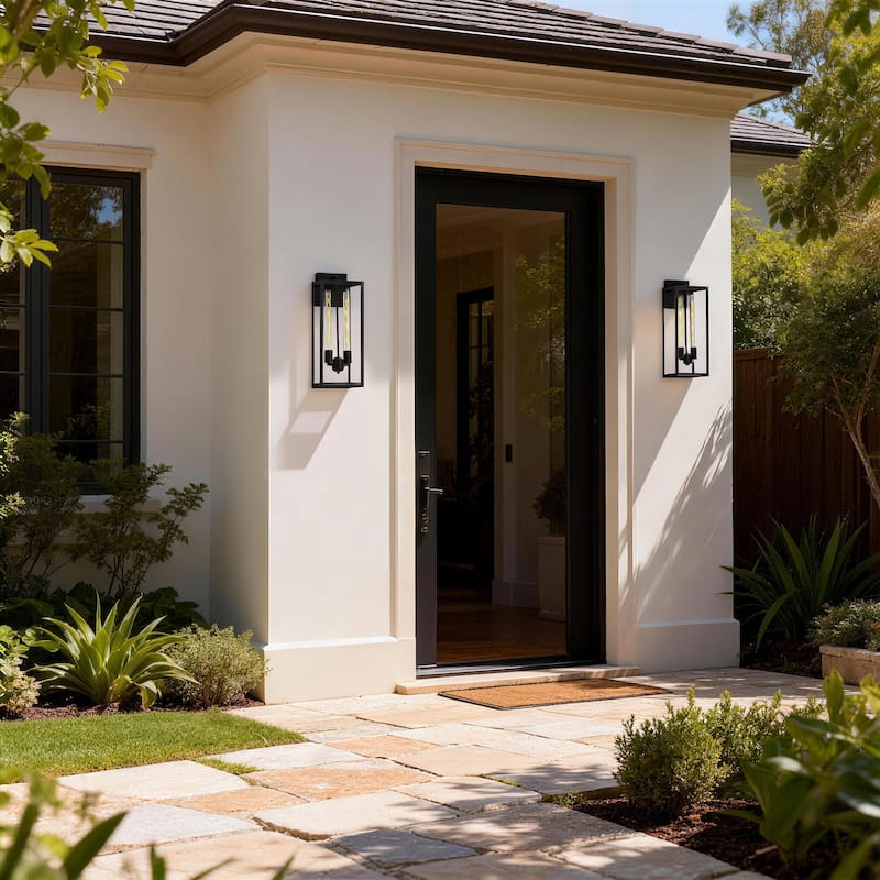 2-pack 1-light/2-light Metal Outdoor Wall Sconce Weather-resistant