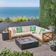 Option teak finish + dark gray + beige cushion