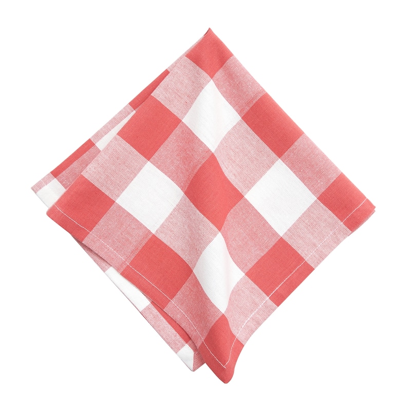 Franklin Coral Gingham Check Napkin, Set of 6