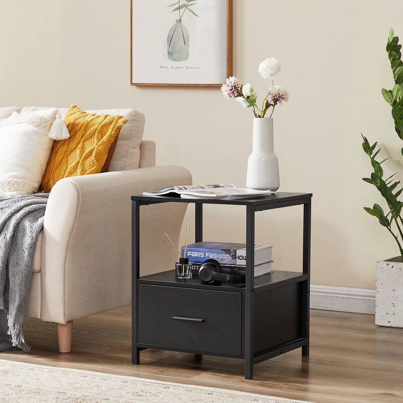 Taomika 3-Pieces Bed Frame and Modern Nightstands Sets