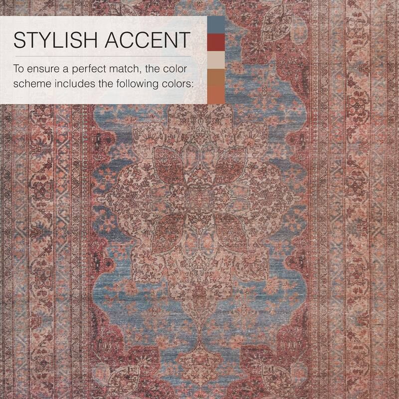 Vacherie Machine Washable Medallion Area Rug