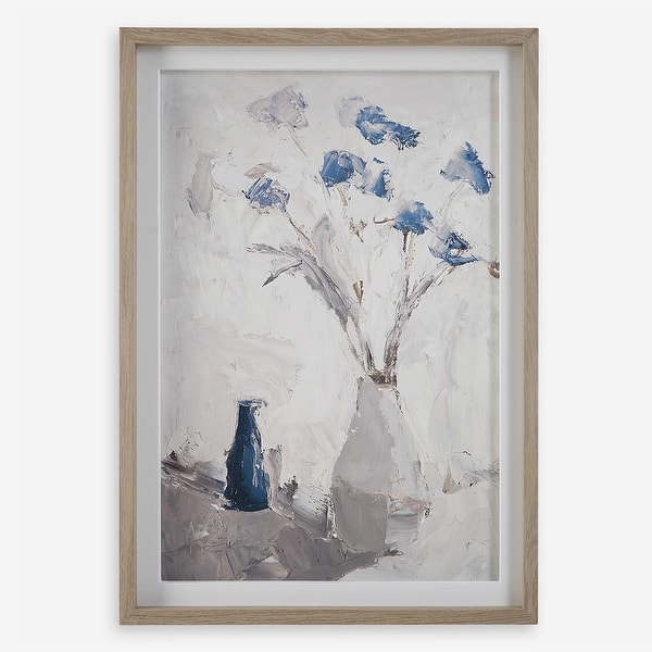 slide 2 of 7, Uttermost Blue Flowers In Vase Framed Print