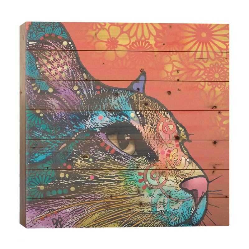 Smudge Print On Wood by Dean Russo - Multi-Color - 26x26x1.5