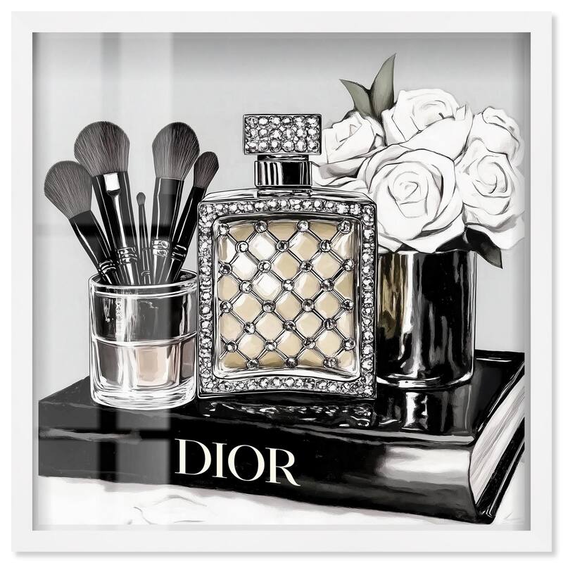 Classy Ink Glam Setup Shadowbox by Art Remedy - White - 12" x 12"