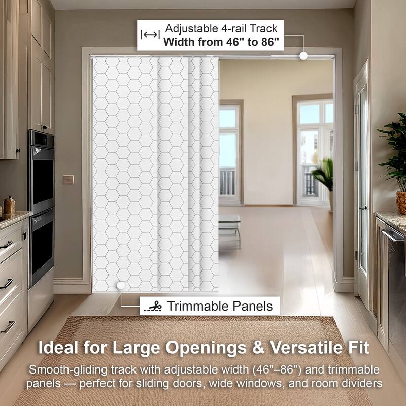 CHICOLOGY Adjustable Sliding Panels, 4-Rail Track, for Large Windows