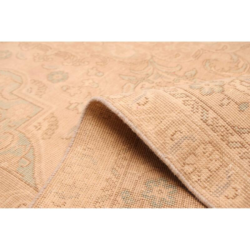 ECARPETGALLERY Hand-knotted Antalya Vintage Tan Wool Rug - 8'0 x 11'0