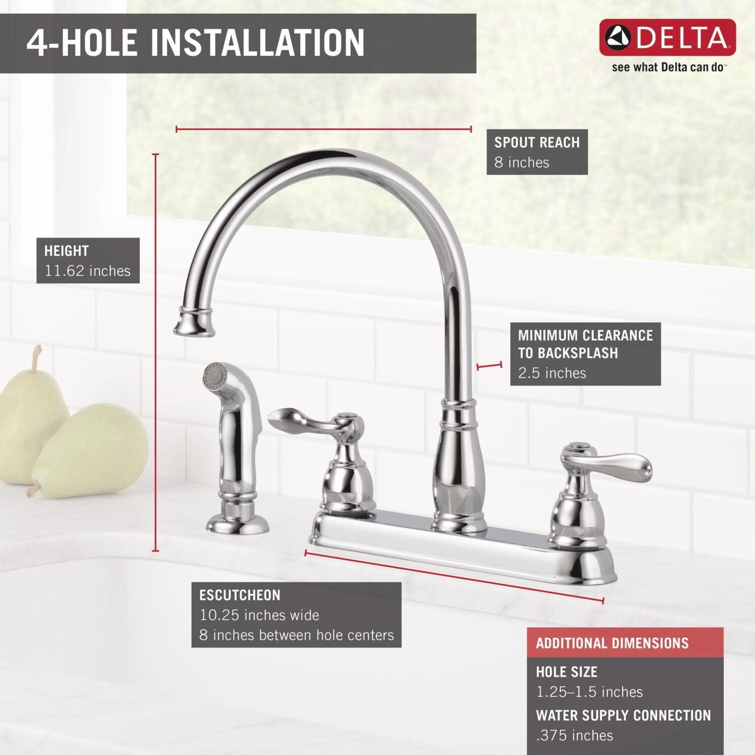 Shop Delta 21996lf Windemere Kitchen Faucet With Side Spray