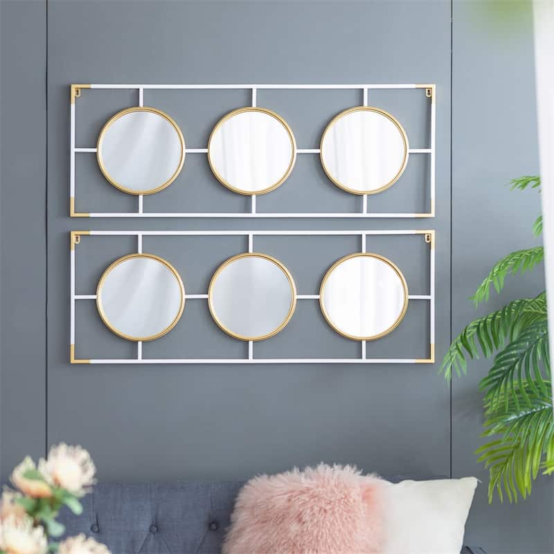 Gold and White Frame with Mirror