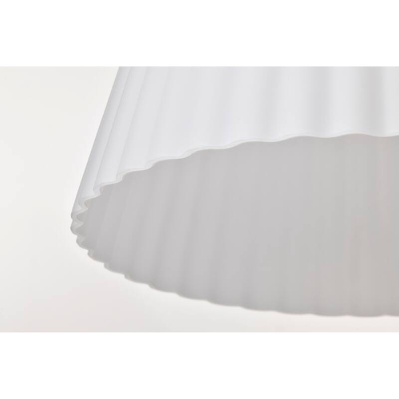 Royale Large Pendant Brushed Nickel Finish Ribbed White Glass - Brushed Nickel
