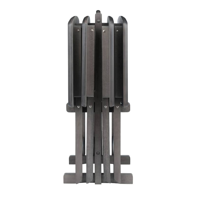 5-Pc Snack Table Set, Oyster Gray - 23.62 x 15.75 x 25.51 inches