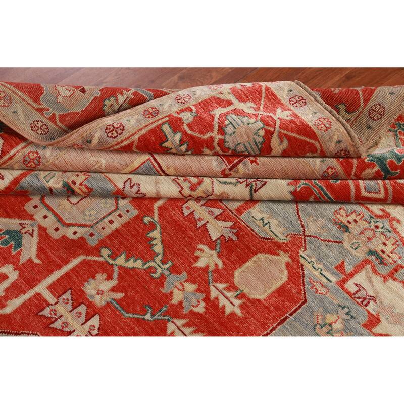 Vegetable Dye Heriz Serapi Oriental Area Rug Hand-Knotted Wool Carpet - 8'0"x 10'1"