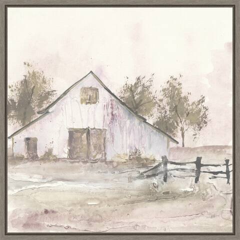 White Barn II by Chris Paschke Framed Canvas Art