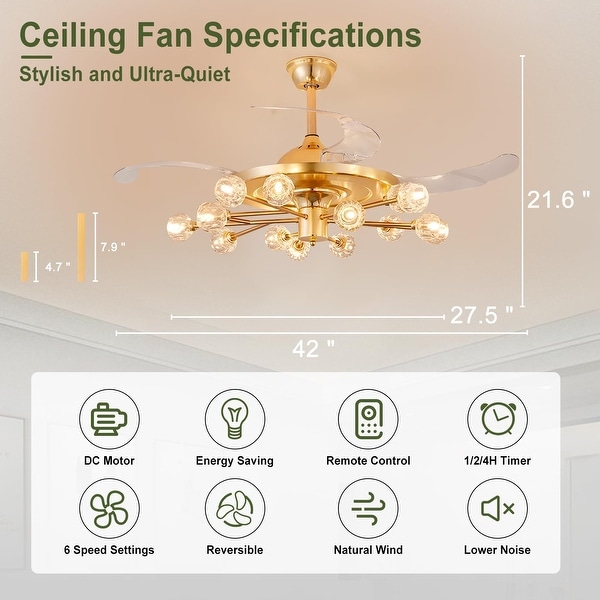 Orient fan with chandelier top