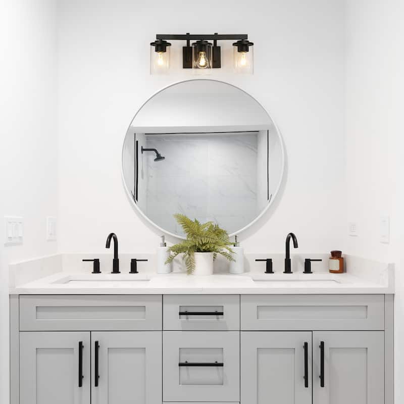 Fora Modern Farmhouse 3/4-Light Bathroom Vanity Lights Glass Wall Sconces