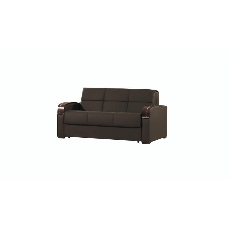 Collection Upholstered Convertible Loveseat With Storage
