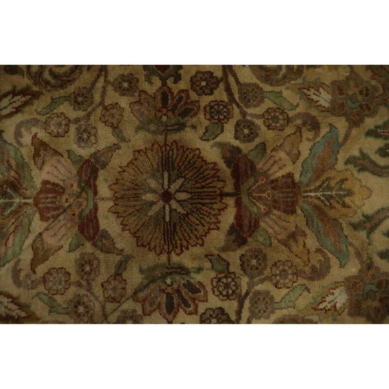 Hand Knotted Oriental 100% Wool Carpet Traditional All-Over Beige & Ivories Agra Area Rug - 5' 10'' X 5' 11''