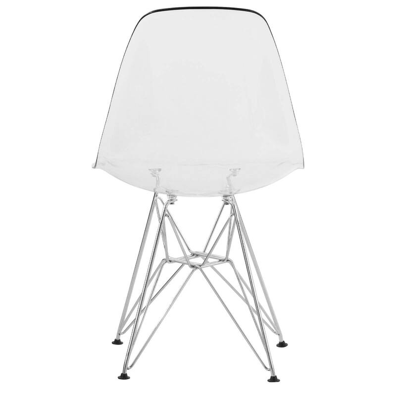 5-Piece Dining Set with 35" Round MDF Table and 4 ABS Plastic Side Chair in Chrome