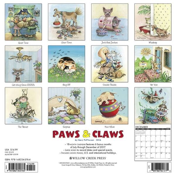 Shop Gary Patterson Paws N Claws Wall Calendar More Dogs By
