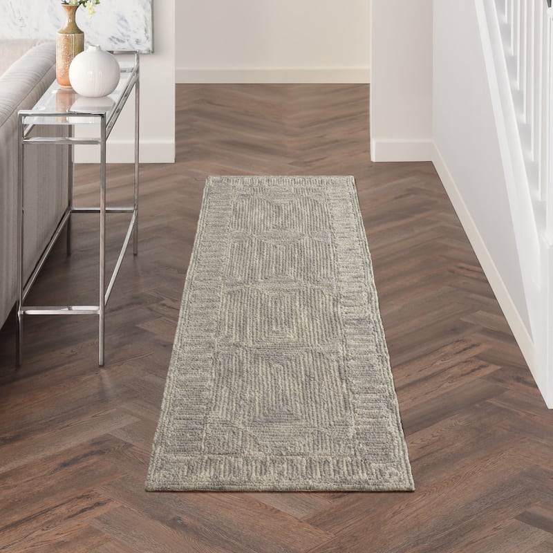 Nourison Vail Textured Modern Hand-tufted Looped Wool Area Rug