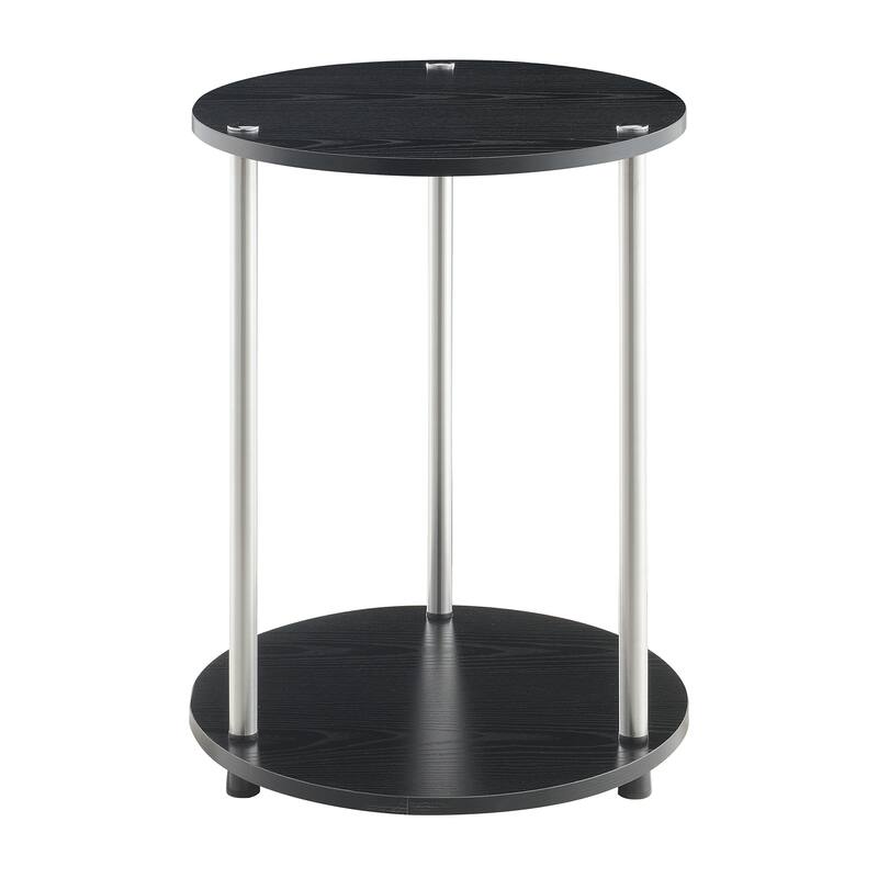 Convenience Concepts Designs2Go No Tools 2 Tier Round End Table