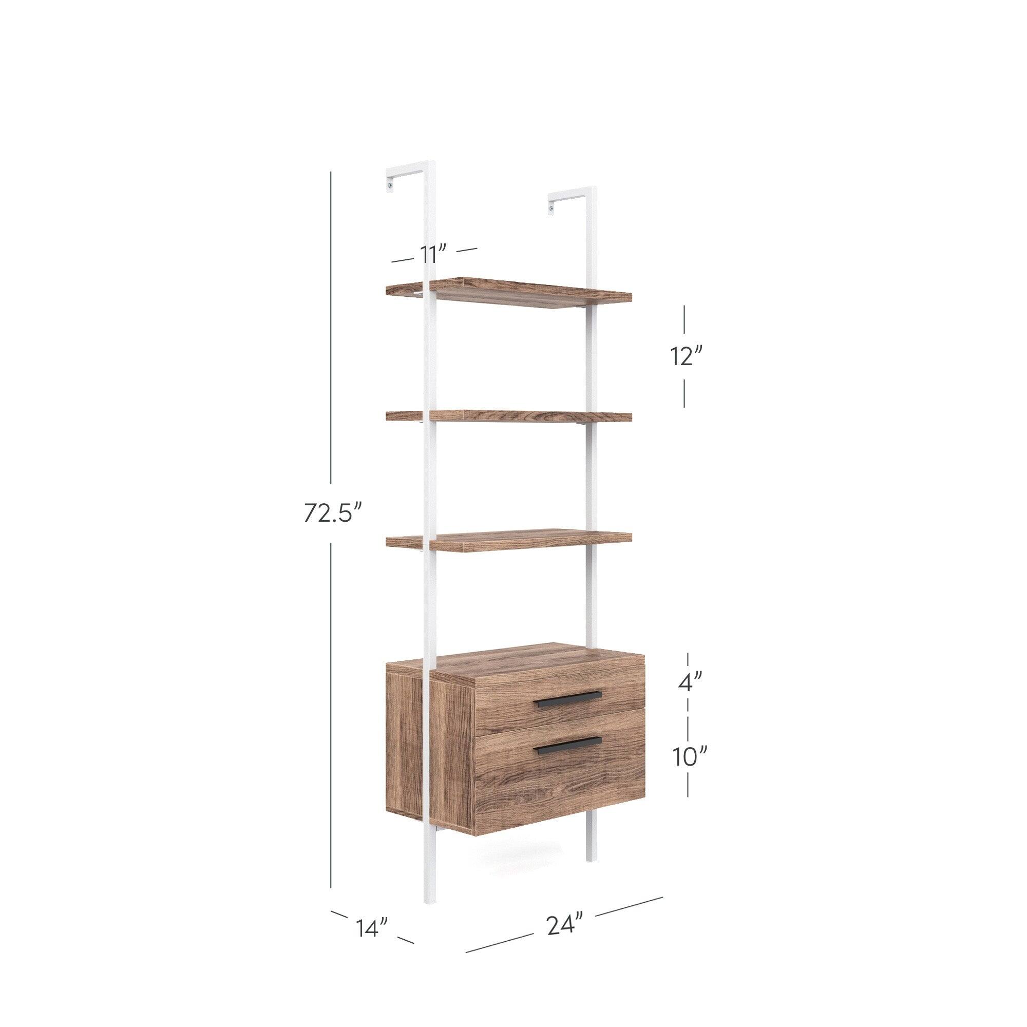 Nathan James Theo Open Shelf Industrial Bookcase with Drawers or On Sale Bed Bath