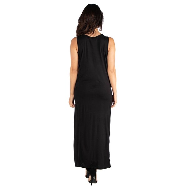 black maxi dress with pockets